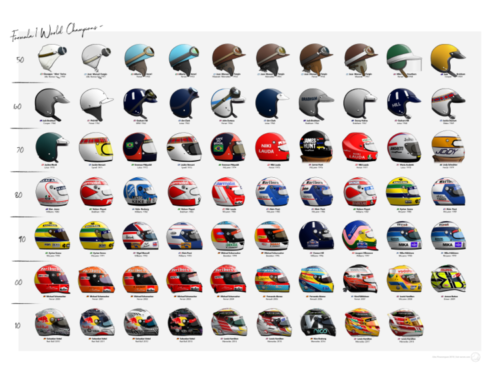 Print: The Helmets of Every Formula 1 World Champion by Last Corner