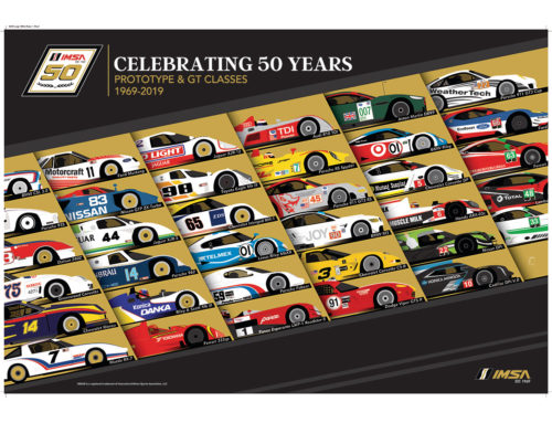 IMSA 50th Anniversary Past Cars Poster