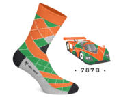 sock incorporating livery from the mazda 787b race car
