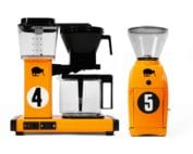 Papaya Orange McLaren M6A Can Am Coffee Maker and Grinder by Drive Coffee