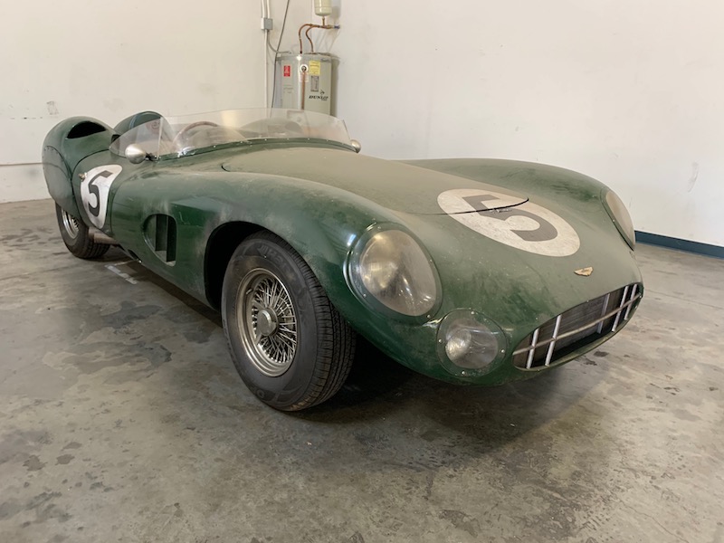the aston martin dbr1 as seen in ford v ferrari driven by shelby