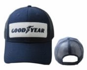 a blue Goodyear Podium hat with white patch. Used in 70s, 80s, 90s F1, IndyCar, sportscars, NASCAR
