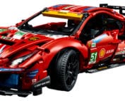 Front-left shot of the new LEGO Technics Ferrari 488 GTE AF Corse #51 model