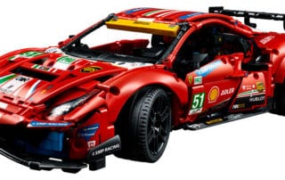 Front-left shot of the new LEGO Technics Ferrari 488 GTE AF Corse #51 model